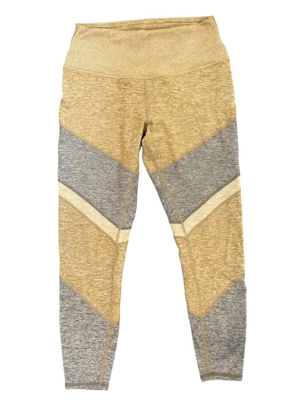 Alo Yoga 7/8 High-Waist Alosoft Sheila Legging size Small Tan Grey